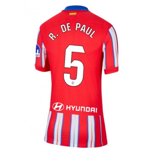 Fotballdrakt Dame Atletico Madrid Rodrigo De Paul #5 Hjemmedrakt 2024-25 Kortermet